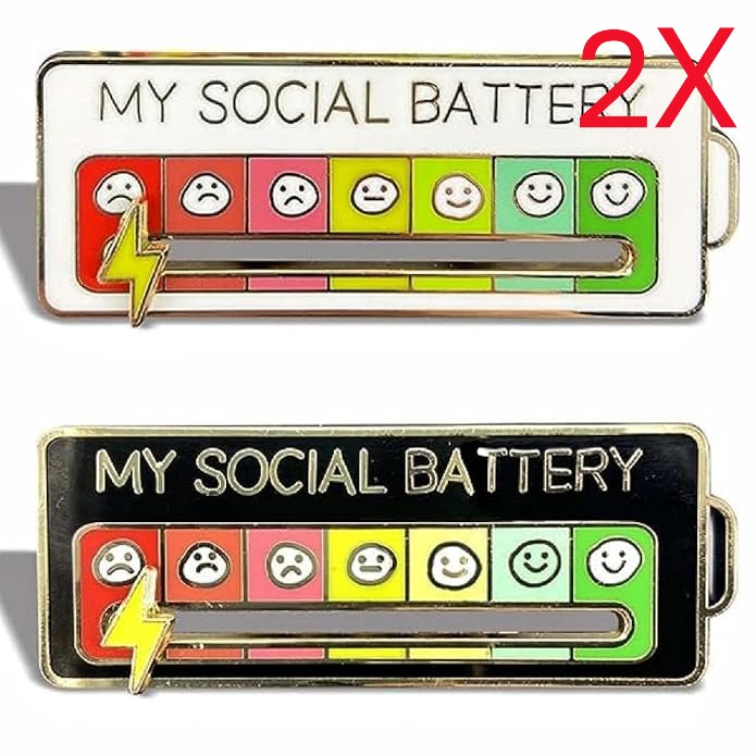 2025 SOCIAL BATTERY STATUS BROOCH