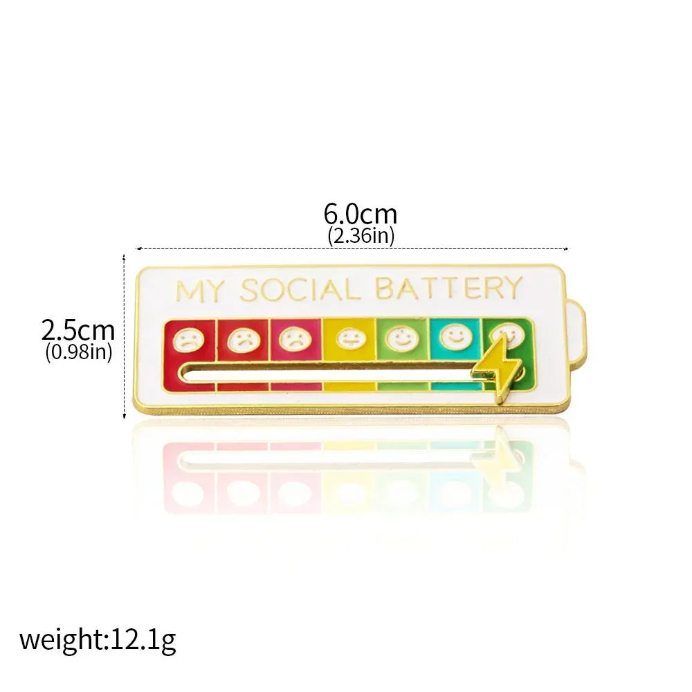 2025 SOCIAL BATTERY STATUS BROOCH