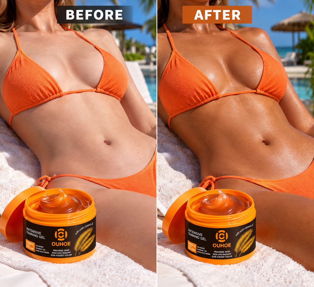 OUHOE Intensive Tanning Gel – Face & Body Sun-Kissed Glow