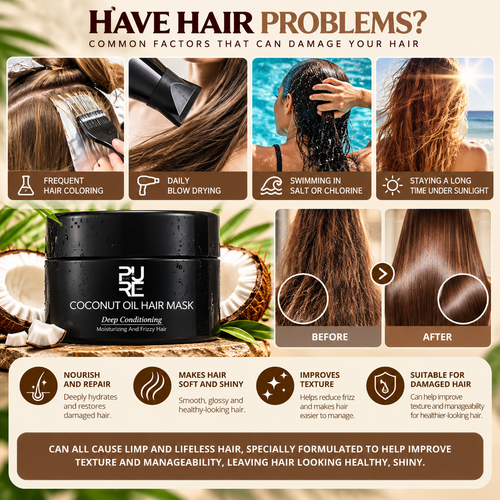 Coconut Oil Hair Mask – Deep Conditioning & Frizz Control