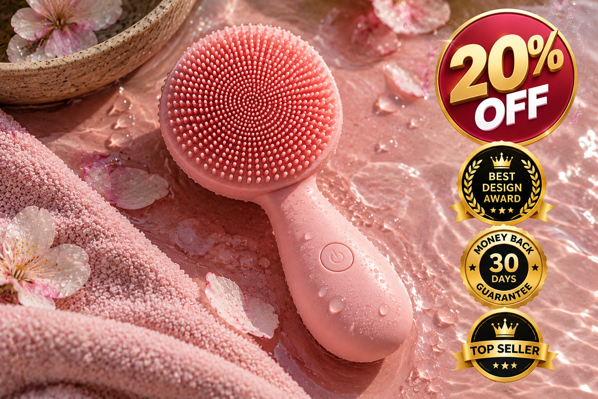 Silicone Facial Cleansing Device with Vibration Massage